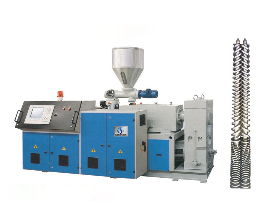 Conical twin screw extruder