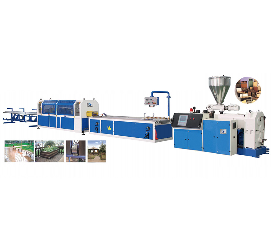 PVC / PE / PP wood plastic profile production line (PLC cont